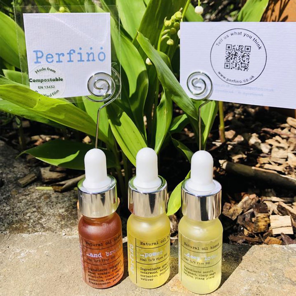 compostable scent samples from perfino