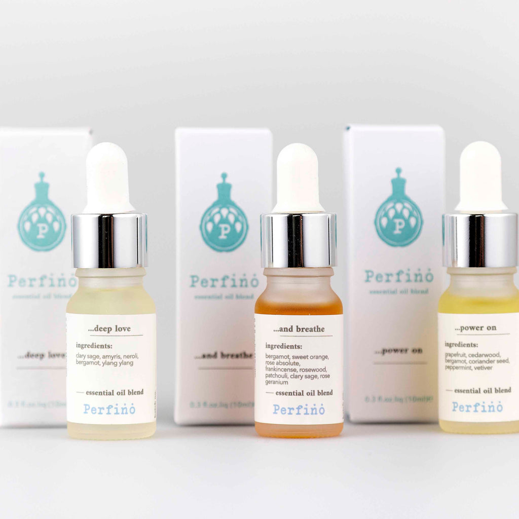three perfino oil blends to calm, energise and dream