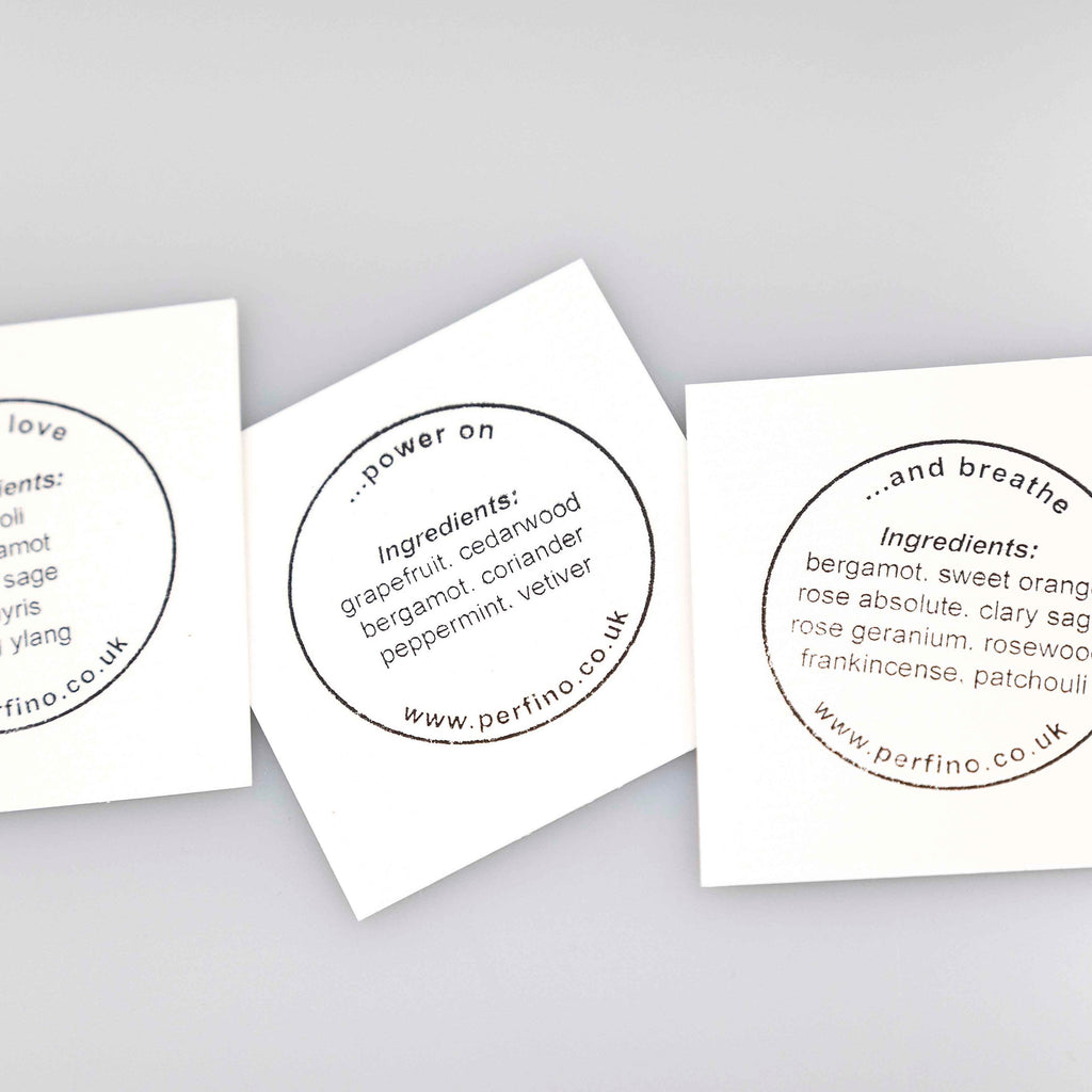free compostable discovery scent cards so people can try before they buy